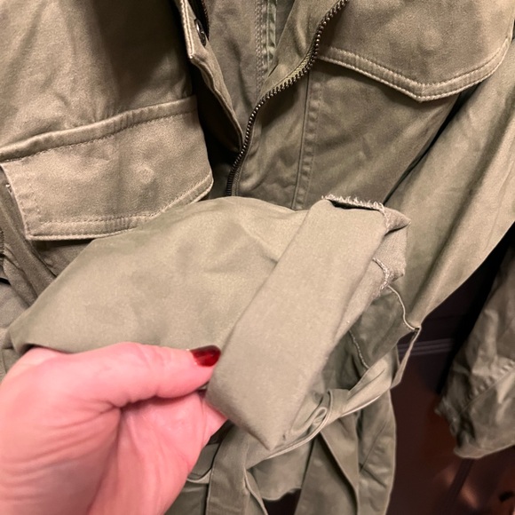 Army Green Tie Waist Lightweight Jacket - Plus 22 - Picture 3 of 4